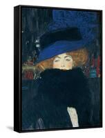 Lady with a Hat and a Feather Boa-Gustav Klimt-Framed Stretched Canvas