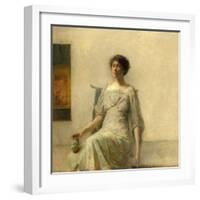 Lady with a Mask. Dated: 1911. Dimensions: overall: 56.2 × 61.3 cm (22 1/8 × 24 1/8 in.) framed...-Thomas Wilmer Dewing-Framed Premium Giclee Print