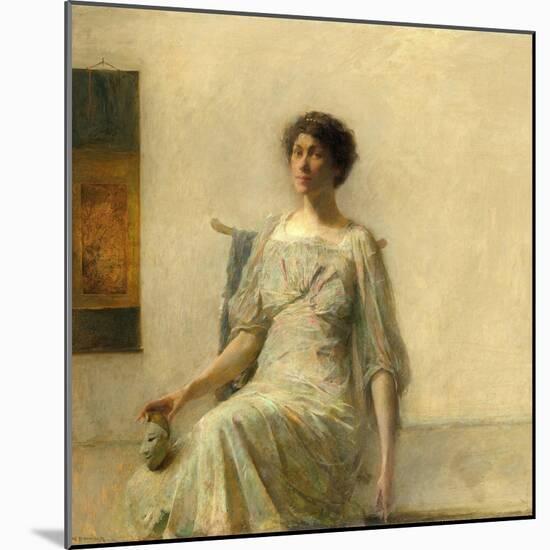 Lady with a Mask. Dated: 1911. Dimensions: overall: 56.2 × 61.3 cm (22 1/8 × 24 1/8 in.) framed...-Thomas Wilmer Dewing-Mounted Premium Giclee Print