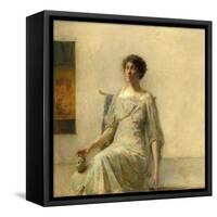 Lady with a Mask. Dated: 1911. Dimensions: overall: 56.2 × 61.3 cm (22 1/8 × 24 1/8 in.) framed...-Thomas Wilmer Dewing-Framed Stretched Canvas