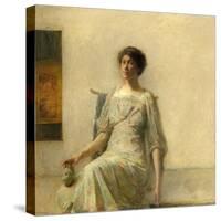 Lady with a Mask. Dated: 1911. Dimensions: overall: 56.2 × 61.3 cm (22 1/8 × 24 1/8 in.) framed...-Thomas Wilmer Dewing-Stretched Canvas