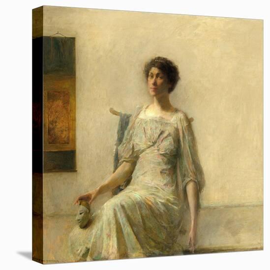 Lady with a Mask. Dated: 1911. Dimensions: overall: 56.2 × 61.3 cm (22 1/8 × 24 1/8 in.) framed...-Thomas Wilmer Dewing-Stretched Canvas