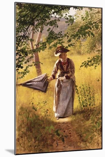 Lady with a Parasol-John George Brown-Mounted Giclee Print