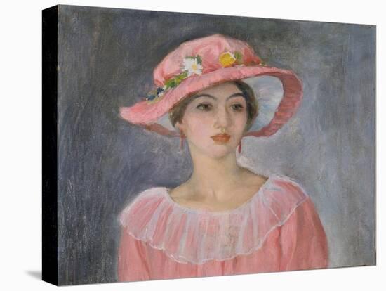 Lady with a Pink Hat-Henri Lebasque-Stretched Canvas