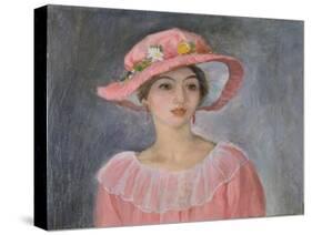 Lady with a Pink Hat-Henri Lebasque-Stretched Canvas