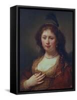 Lady with a Plume, 1636-Govaert Flinck-Framed Stretched Canvas