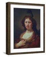 Lady with a Plume, 1636-Govaert Flinck-Framed Giclee Print