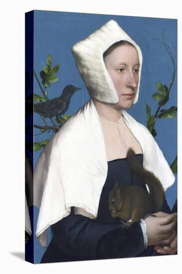 Lady with a Squirrel and a Starling-Hans Holbein the Younger-Stretched Canvas