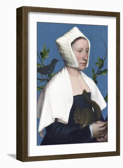 Lady with a Squirrel and a Starling-Hans Holbein the Younger-Framed Giclee Print