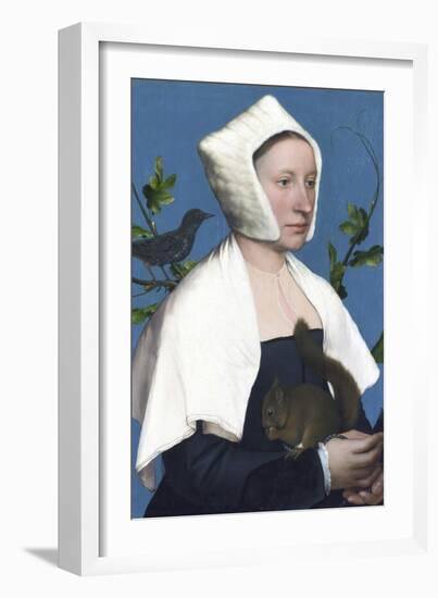 Lady with a Squirrel and a Starling-Hans Holbein the Younger-Framed Giclee Print