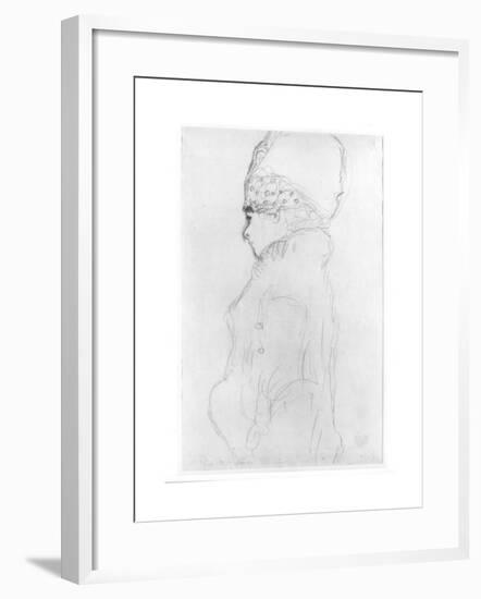 Lady with a Tall Hat, c.1917-Gustav Klimt-Framed Giclee Print