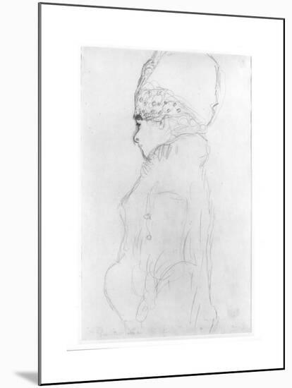 Lady with a Tall Hat, c.1917-Gustav Klimt-Mounted Giclee Print