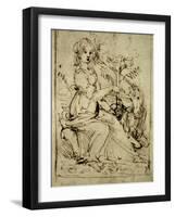 Lady with a Unicorn, C.1480-Leonardo da Vinci-Framed Giclee Print