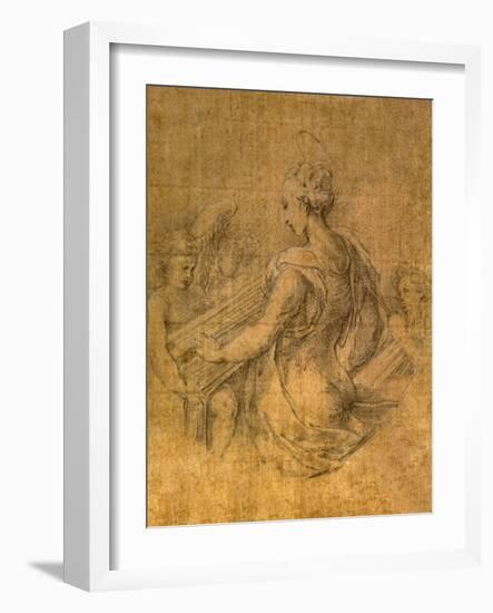 Lady with Angels-Parmigianino-Framed Art Print