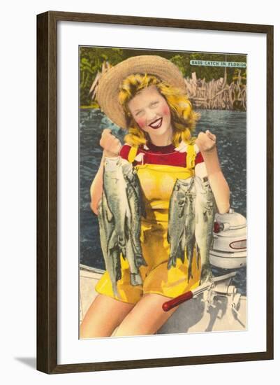 Lady with Bass, Florida-null-Framed Art Print