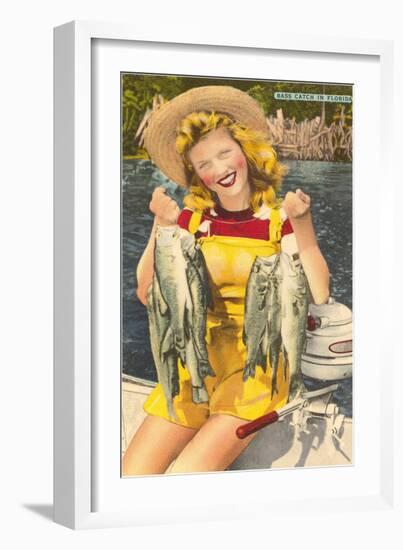 Lady with Bass, Florida-null-Framed Art Print