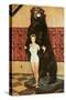 Lady with Bear, Retro-null-Stretched Canvas