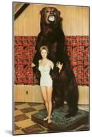 Lady with Bear, Retro-null-Mounted Art Print