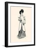 Lady With Binoculars-Charles Dana Gibson-Framed Art Print