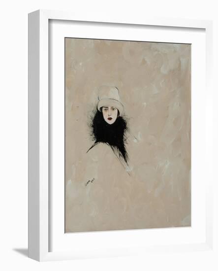 Lady with Black Fur 2015-Susan Adams-Framed Giclee Print