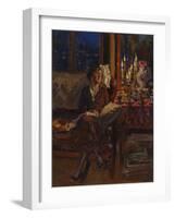 Lady with Book in an Interior, 1917-Sergei Arsenyevich Vinogradov-Framed Giclee Print