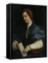 Lady with Book of Verse by Petrarch, c.1515-25-Andrea del Sarto-Framed Stretched Canvas