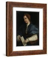 Lady with Book of Verse by Petrarch, c.1515-25-Andrea del Sarto-Framed Giclee Print