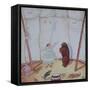 Lady with Dancing Bear, 1980-Mary Stuart-Framed Stretched Canvas