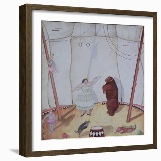 Lady with Dancing Bear, 1980-Mary Stuart-Framed Giclee Print