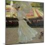 Lady with Dog in the Park of Schleissheim, 1903-Leo Putz-Mounted Giclee Print