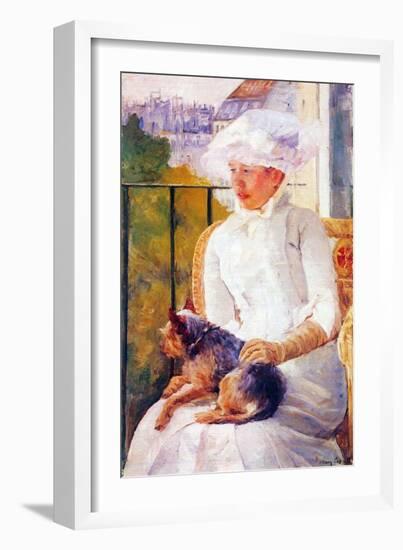 Lady with Dog-Mary Cassatt-Framed Art Print