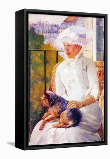 Lady with Dog-Mary Cassatt-Framed Stretched Canvas