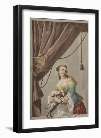 Lady with Dog-Gaspare Diziani-Framed Giclee Print