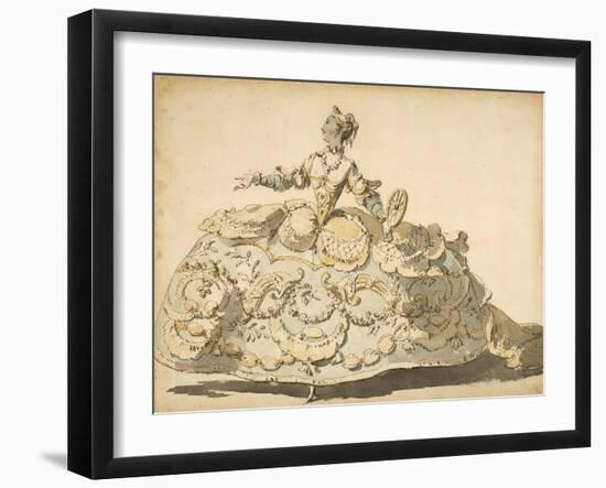 Lady with Elaborate Crinoline, 1780-1810-Louis Rene Boquet-Framed Giclee Print