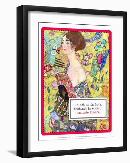 Lady with Fan, 1917-1918-Gustav Klimt-Framed Art Print