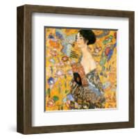 Lady with Fan-Gustav Klimt-Framed Art Print