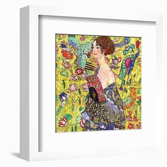 Lady with Fan-Gustav Klimt-Framed Art Print