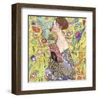 Lady with Fan-Gustav Klimt-Framed Art Print