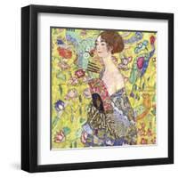 Lady with Fan-Gustav Klimt-Framed Art Print