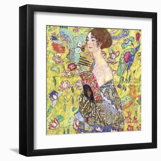 Lady with Fan-Gustav Klimt-Framed Art Print