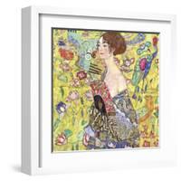 Lady with Fan-Gustav Klimt-Framed Art Print