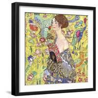 Lady with Fan-Gustav Klimt-Framed Art Print