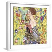 Lady with Fan-Gustav Klimt-Framed Art Print