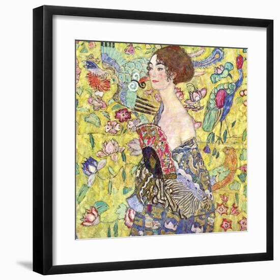 Lady with Fan-Gustav Klimt-Framed Giclee Print