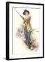 Lady with Fishing Rod-null-Framed Art Print