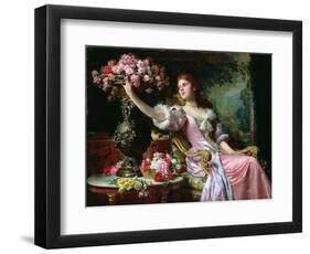 Lady with Flowers-Ladislaw von Czachorski-Framed Giclee Print