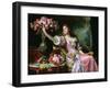 Lady with Flowers-Ladislaw von Czachorski-Framed Giclee Print