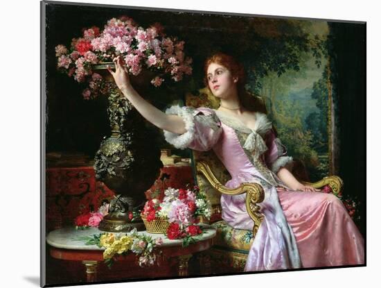 Lady with Flowers-Ladislaw von Czachorski-Mounted Giclee Print