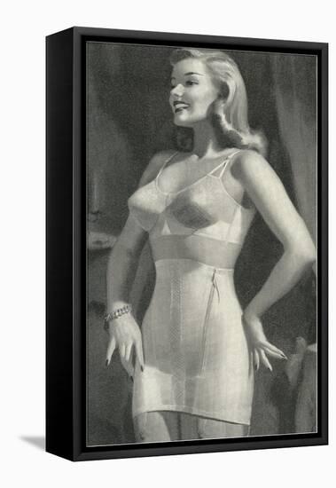 Lady with Good Posture in Underwear-null-Framed Stretched Canvas