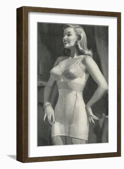 Lady with Good Posture in Underwear-null-Framed Art Print